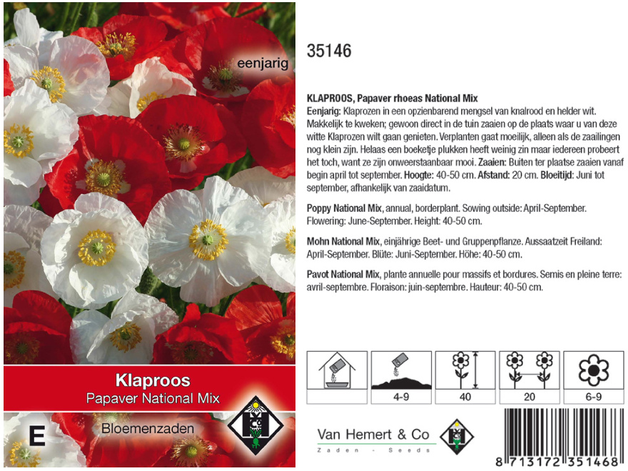 Papaver National Mix Klaproos mix