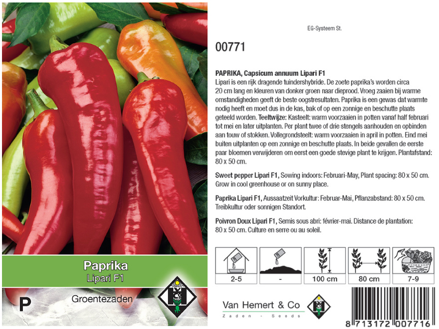 Capsicum annuum 'Lipari F1' Puntpaprika